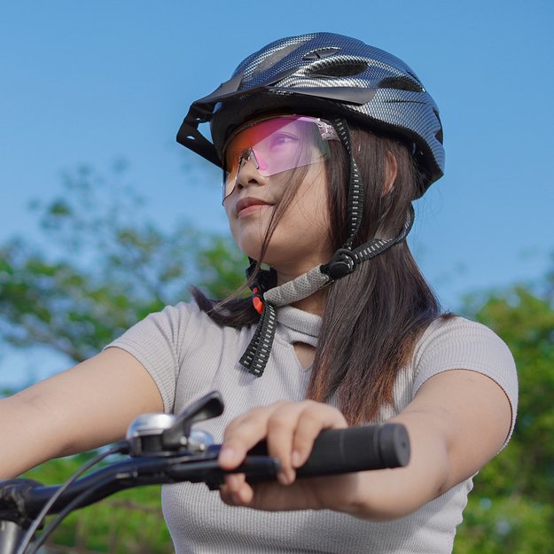 Rockbros Cycling Glasses Photochromic, with UV Protection and Corrective Insert, Clear - Purple 2