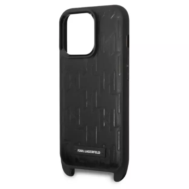 Karl Lagerfeld KLHCP14LSTMMK iPhone 14 Pro 6.1&quot  hardcase black/black Monogram Plaque Logo Strap 4