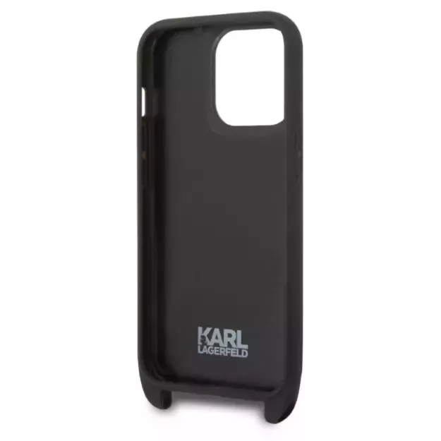 Karl Lagerfeld KLHCP14LSTMMK iPhone 14 Pro 6.1&quot  hardcase black/black Monogram Plaque Logo Strap 3