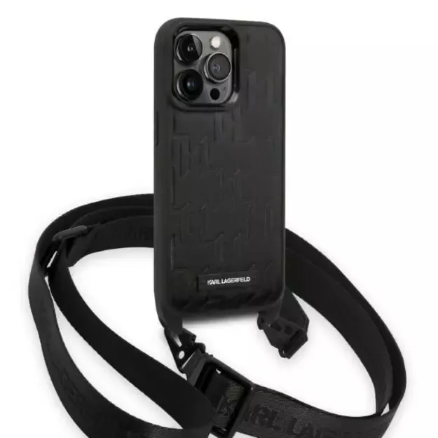 Karl Lagerfeld KLHCP14LSTMMK iPhone 14 Pro 6.1&quot  hardcase black/black Monogram Plaque Logo Strap 2