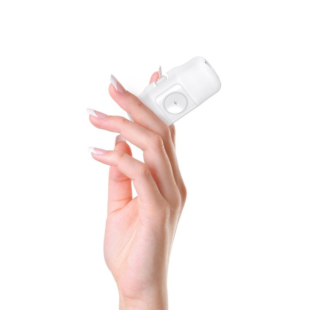 Wozinsky WF16-YLS 5000mAh 15W Lightning Mini Power Bank with Built-in USB-C Cable and Apple Watch Charger - White 6