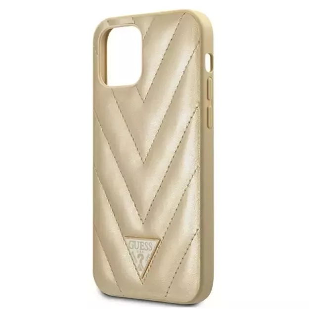 Guess GUHCP12SPUVQTMLBE iPhone 12 mini 5.4&quot  gold/gold hardcase V-Quilted Collection 10