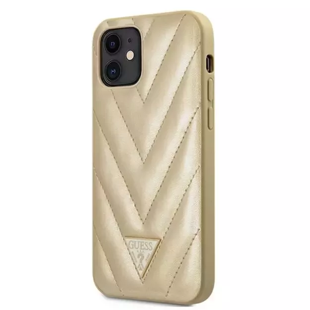 Guess GUHCP12SPUVQTMLBE iPhone 12 mini 5.4&quot  gold/gold hardcase V-Quilted Collection 7