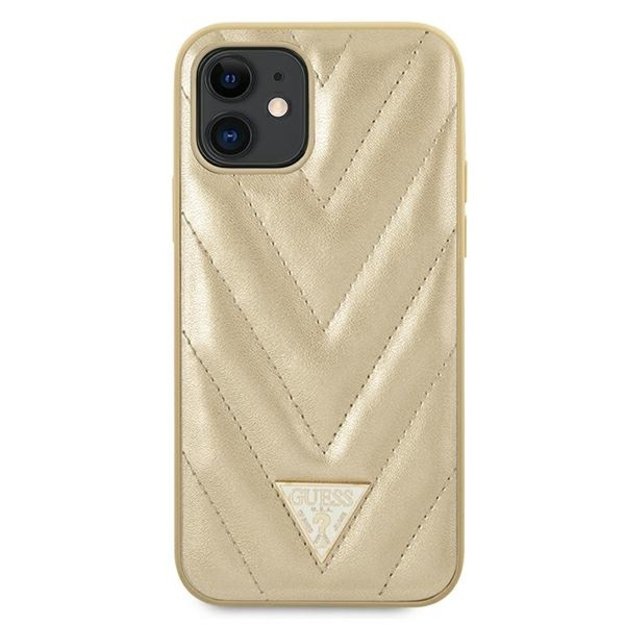 Guess GUHCP12SPUVQTMLBE iPhone 12 mini 5.4&quot  gold/gold hardcase V-Quilted Collection 2