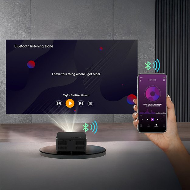 Yaber K3 Pro LCD FullHD 1080p Multimedia Projector with JBL Speakers and Subwoofer - Black 19