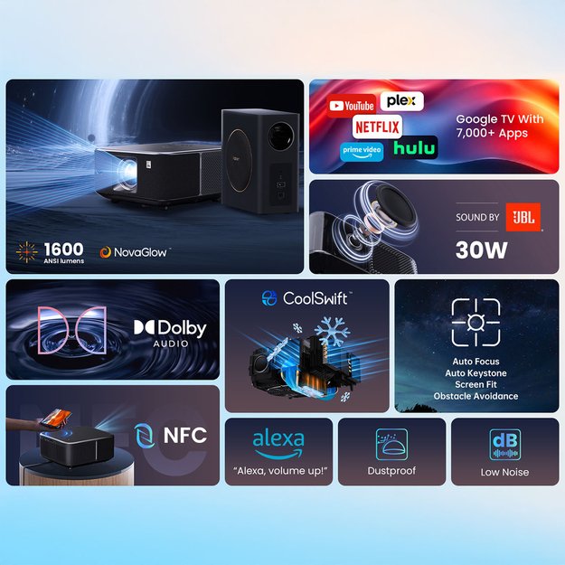 Yaber K3 Pro LCD FullHD 1080p Multimedia Projector with JBL Speakers and Subwoofer - Black 28