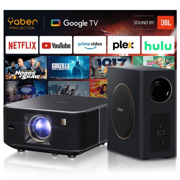 Yaber K3 Pro LCD FullHD 1080p Multimedia Projector with JBL Speakers and Subwoofer - Black 9