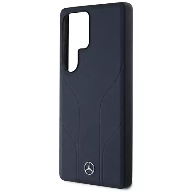 Mercedes Leather Debossed Lines MagSafe Case for Samsung Galaxy S25 Ultra - Blue 9