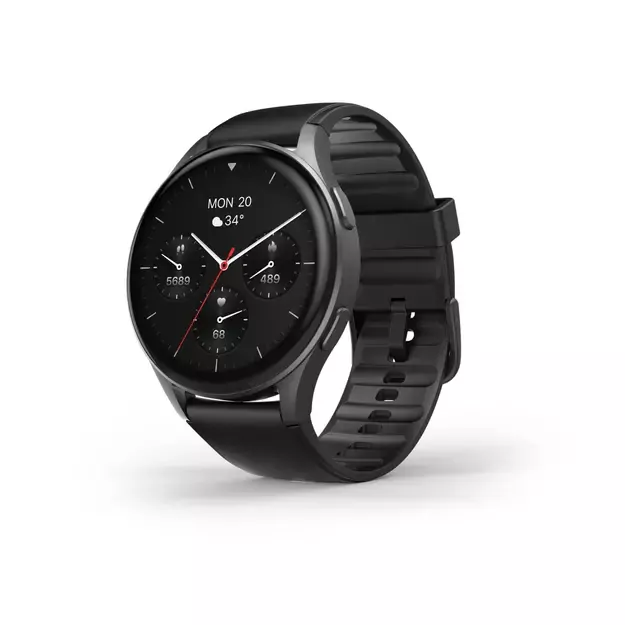Hama 8900 GPS AMOLED Smartwatch 1.43  with Silicone Strap - Black 1