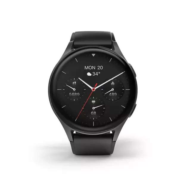Hama 8900 GPS AMOLED Smartwatch 1.43  with Silicone Strap - Black