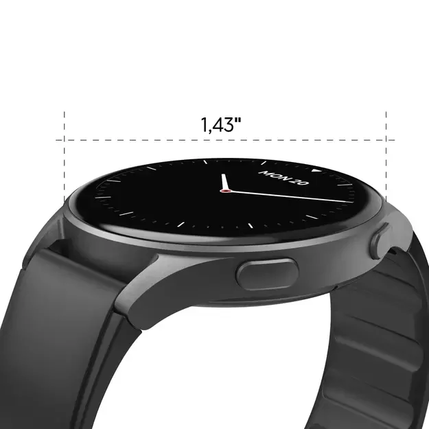 Hama 8900 GPS AMOLED Smartwatch 1.43  with Silicone Strap - Black 3