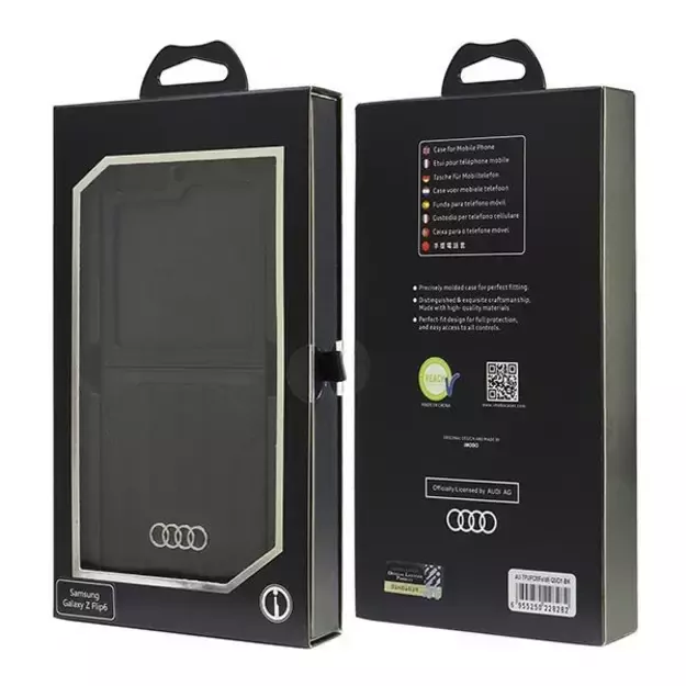 Audi Synthetic Leather MagSafe Case for Samsung Galaxy Z Flip 6 - Black 14