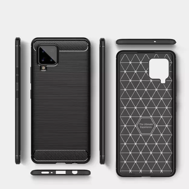 Carbon Case Flexible Cover TPU Case for Samsung Galaxy A42 5G black 4