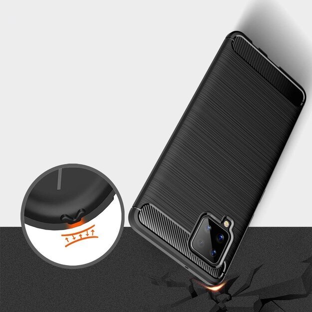 Carbon Case Flexible Cover TPU Case for Samsung Galaxy A42 5G black 7