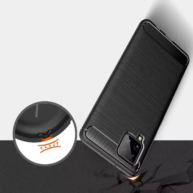 Carbon Case Flexible Cover TPU Case for Samsung Galaxy A42 5G black 2