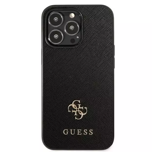 Guess Saffiano 4G Small Metal Logo case for iPhone 13 Pro / 13 6.1&quot  - black 9