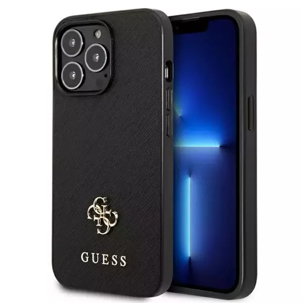 Guess Saffiano 4G Small Metal Logo case for iPhone 13 Pro / 13 6.1&quot  - black