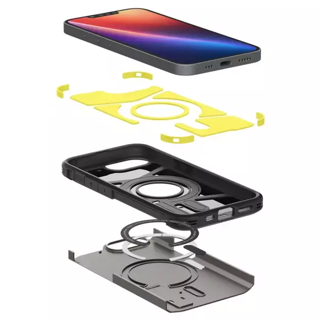 Spigen Tough Armor Case with MagSafe for iPhone 16e with Stand - Gray 29
