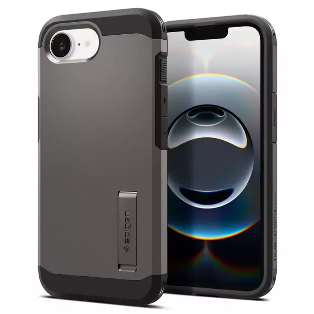 Spigen Tough Armor Case with MagSafe for iPhone 16e with Stand - Gray 21