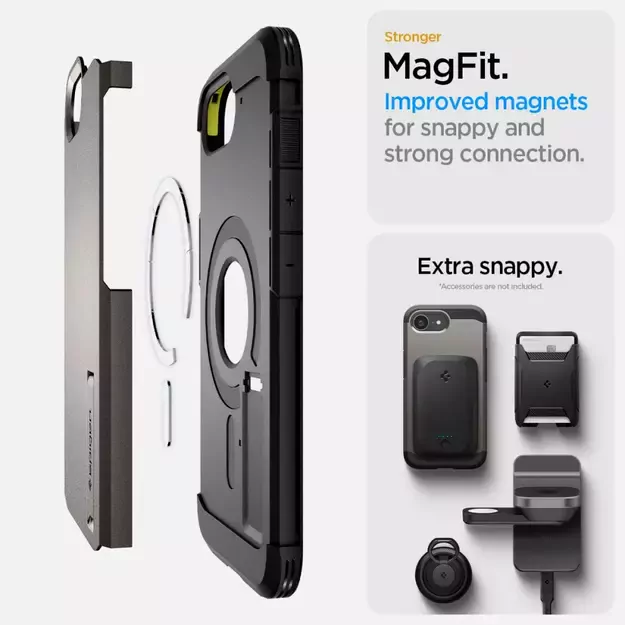 Spigen Tough Armor Case with MagSafe for iPhone 16e with Stand - Gray 34