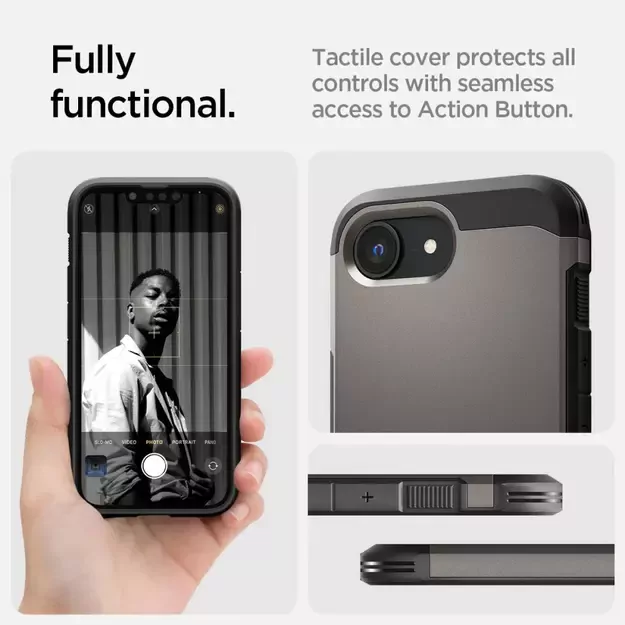 Spigen Tough Armor Case with MagSafe for iPhone 16e with Stand - Gray 19
