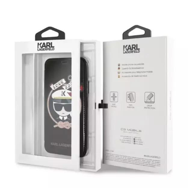 Karl Lagerfeld Signature Glitter iPhone X/Xs Case - Black 18