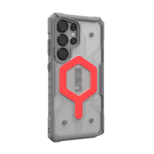UAG Pathfinder Clear Magnet Bundle Magnetic Case and Wrist Strap for Samsung Galaxy S25 Ultra 5G - Gray/Red 1