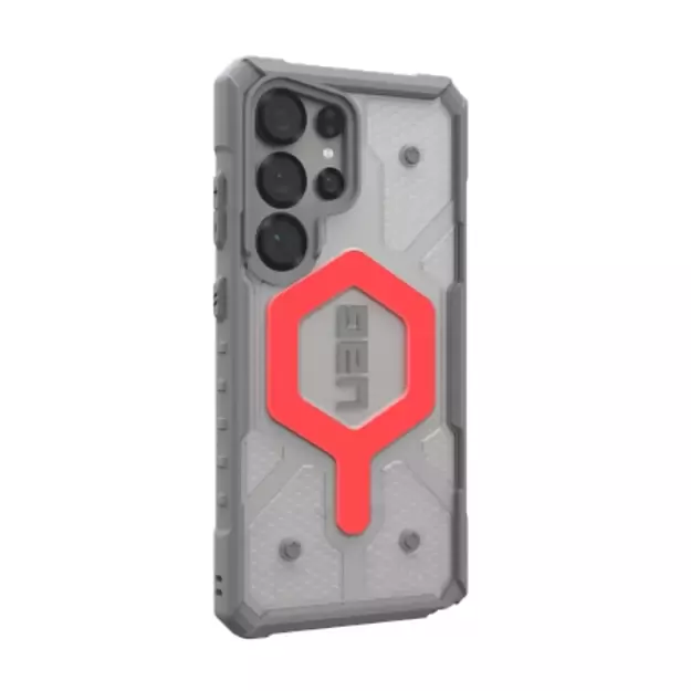 UAG Pathfinder Clear Magnet Bundle Magnetic Case and Wrist Strap for Samsung Galaxy S25 Ultra 5G - Gray/Red 2