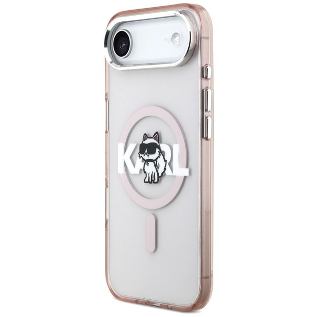 Karl Lagerfeld IML Choupette Sketch Logo MagSafe Case for iPhone 17 Air - Pink 1