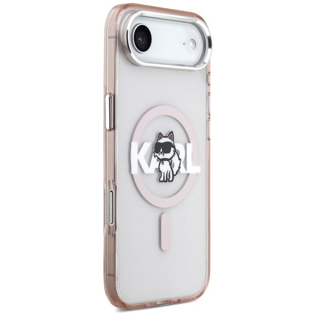 Karl Lagerfeld IML Choupette Sketch Logo MagSafe Case for iPhone 17 Air - Pink 3