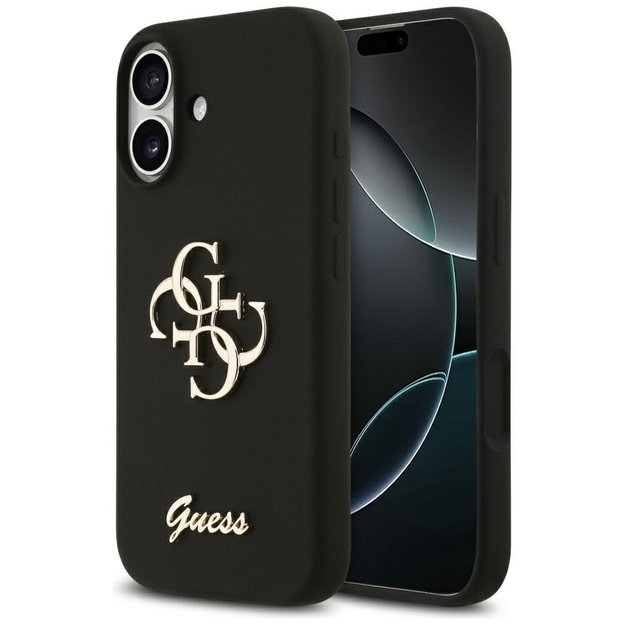 Guess Silicone Big 4G Script Case for iPhone 17 - Black