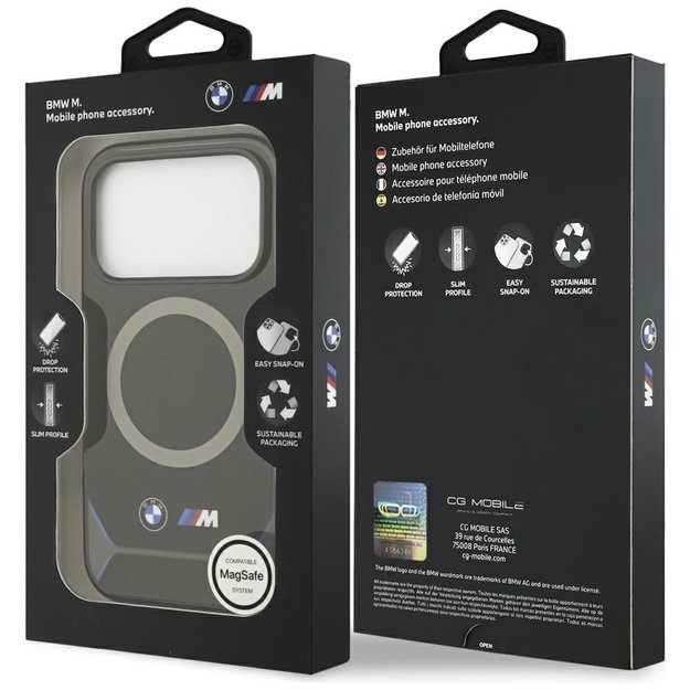 BMW M IML Metal Buttons &amp  Logo MagSafe Case for iPhone 17 Pro - Blue 7