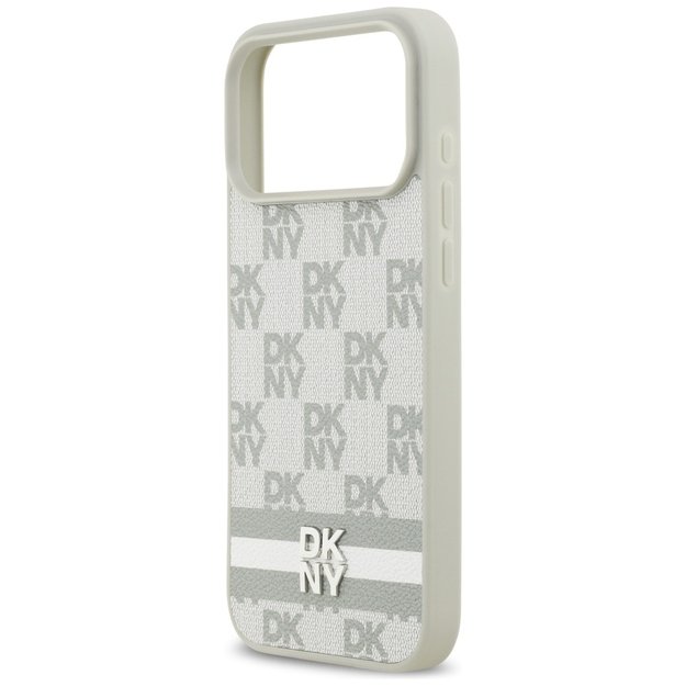 DKNY Checkered with Printed Stripes Case for iPhone 17 Pro Max - Beige 5