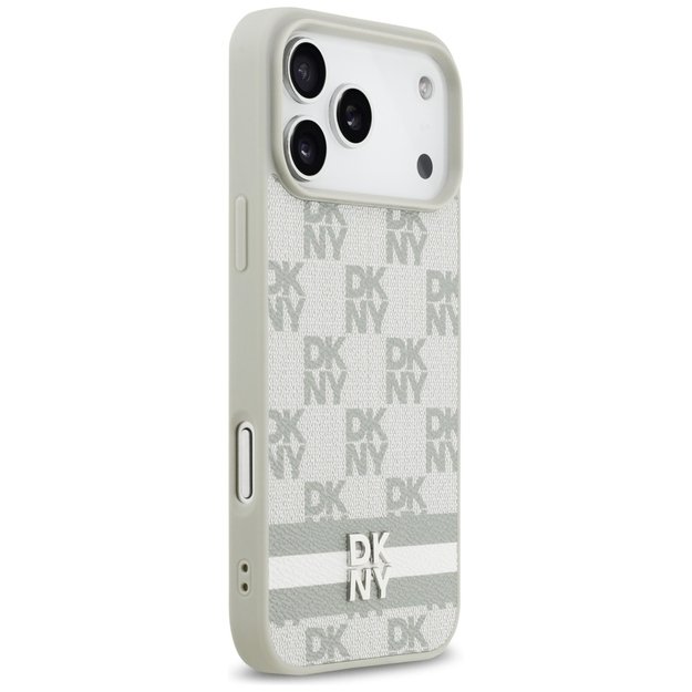 DKNY Checkered with Printed Stripes Case for iPhone 17 Pro Max - Beige 3
