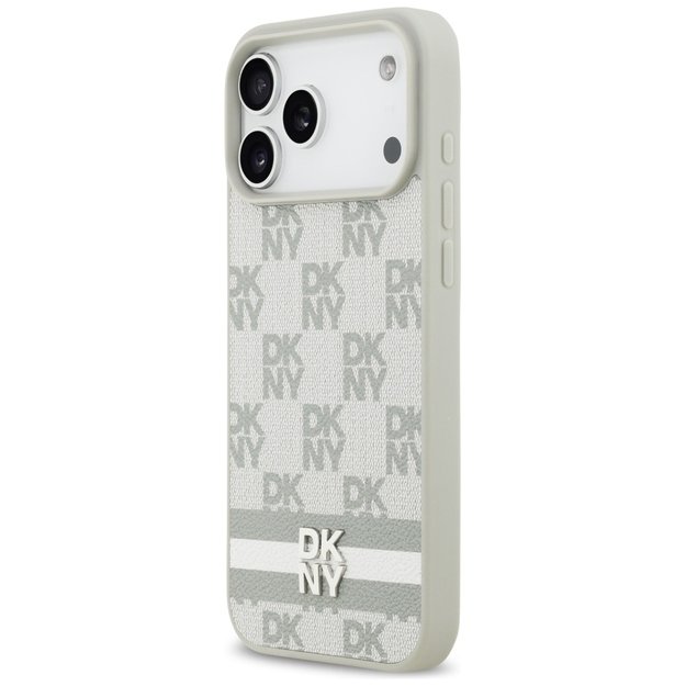 DKNY Checkered with Printed Stripes Case for iPhone 17 Pro Max - Beige 1