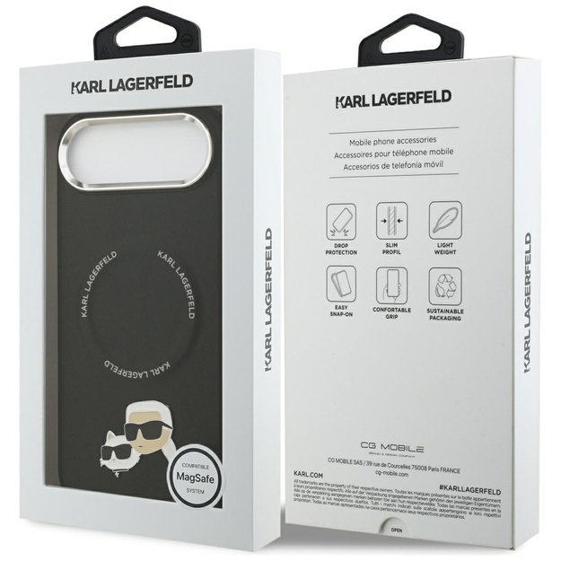 Karl Lagerfeld Karl &amp  Choupette Pins MagSafe Case for iPhone Air - Black 7