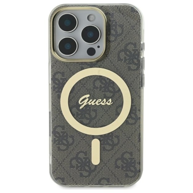 Guess IML 4G MagSafe Case for iPhone 16 Pro Max - Brown 1