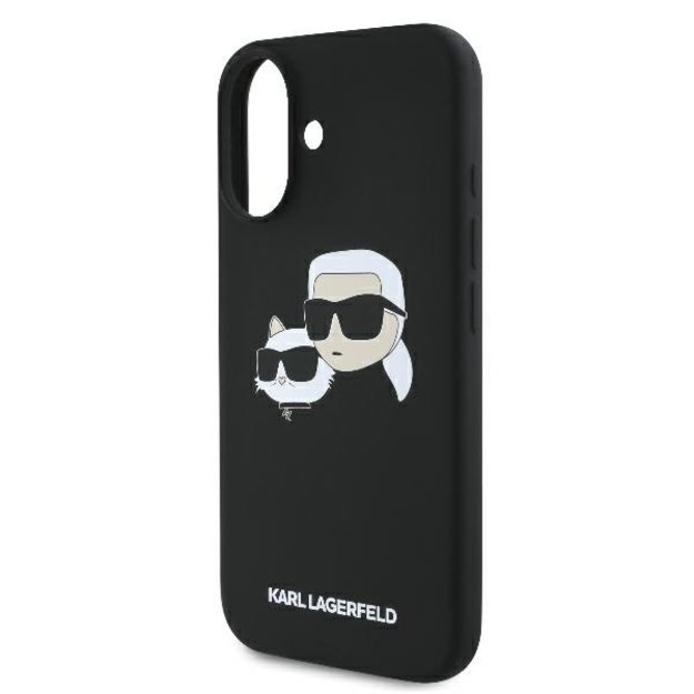Karl Lagerfeld Silicone Nauble Heads Print MagSafe Case for iPhone 16 - Black 5
