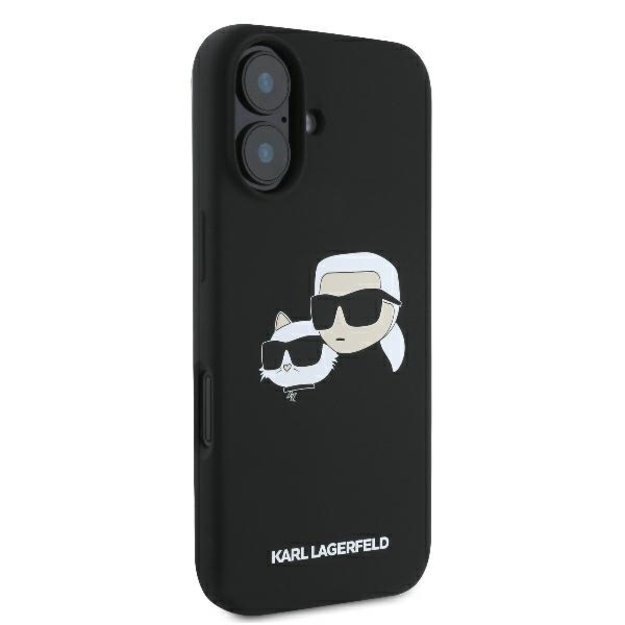Karl Lagerfeld Silicone Nauble Heads Print MagSafe Case for iPhone 16 - Black 3