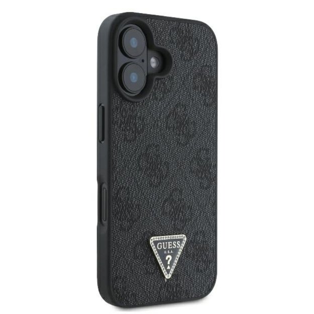 Guess Leather 4G Triangle Strass MagSafe Case for iPhone 16 - Black 3