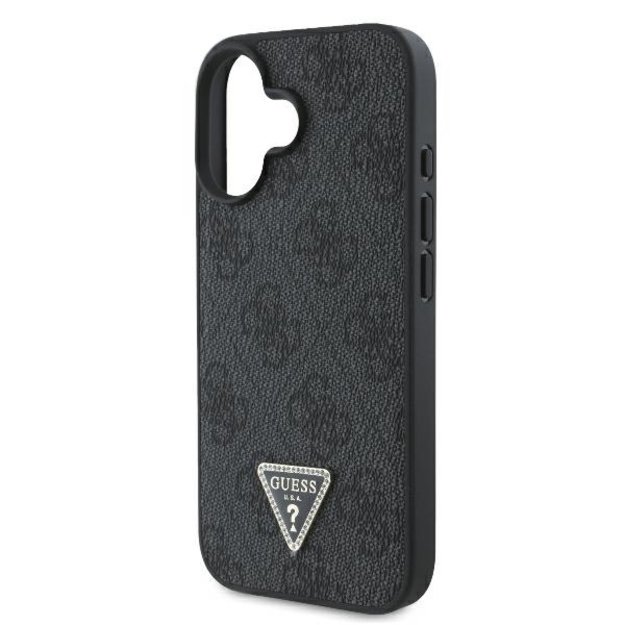 Guess Leather 4G Triangle Strass MagSafe Case for iPhone 16 - Black 5