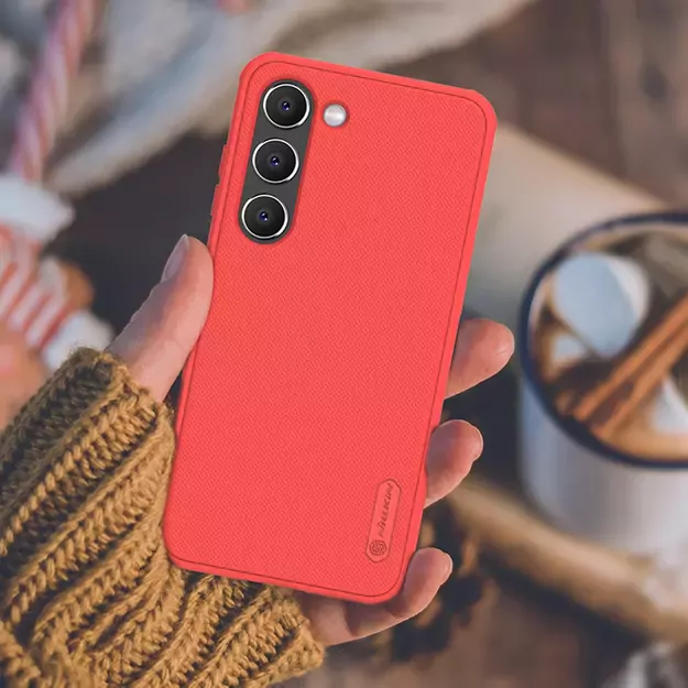 Nillkin Super Frosted Shield Pro case for Samsung Galaxy S23+ armored cover + phone stand red 16