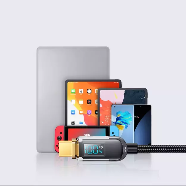 Joyroom A4 USB-C / USB-C 100W 1.2m Cable with Display - Black 22