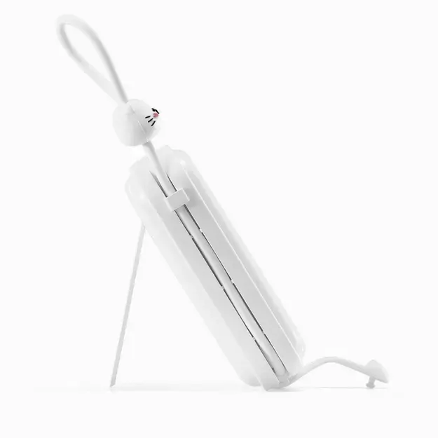 Joyroom powerbank with USB C and Lightning cables and Cutie Series stand 10000mAh 22.5W white (JR-L008) 3