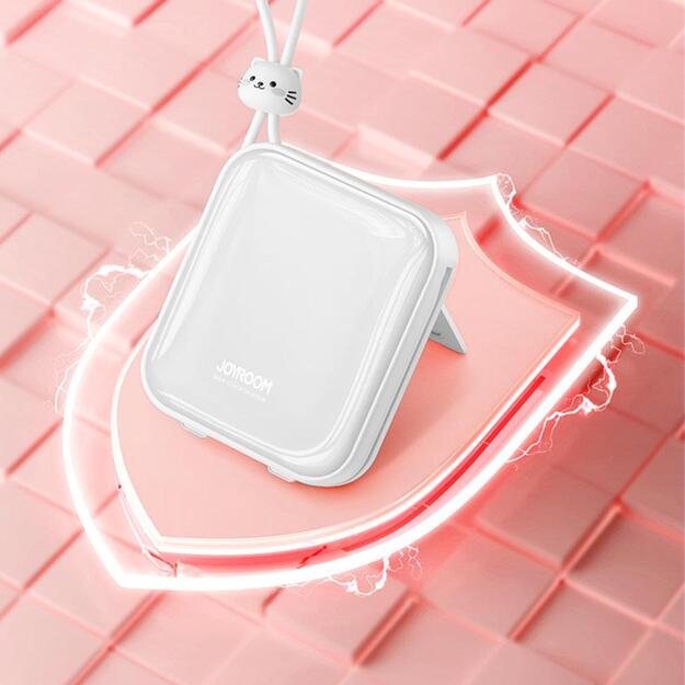 Joyroom powerbank with USB C and Lightning cables and Cutie Series stand 10000mAh 22.5W white (JR-L008) 26