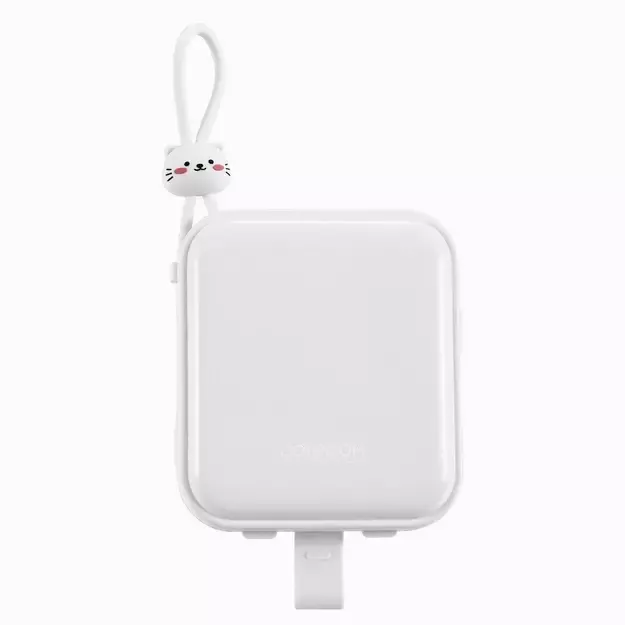 Joyroom powerbank with USB C and Lightning cables and Cutie Series stand 10000mAh 22.5W white (JR-L008) 29