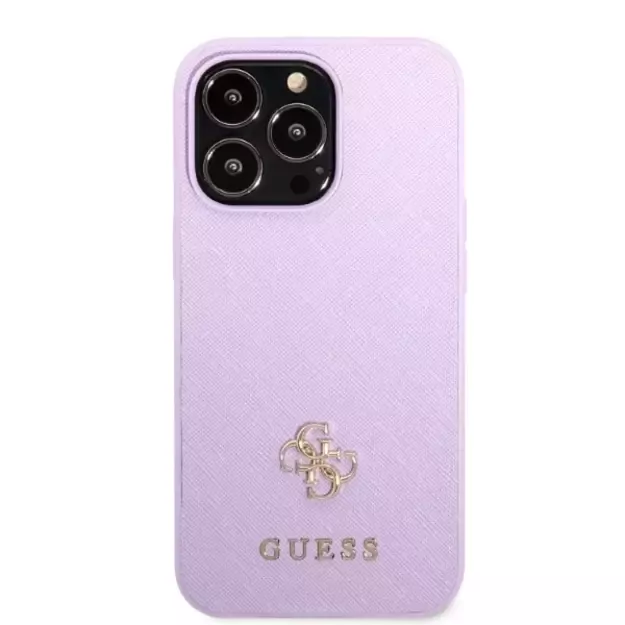 Guess GUHCP13LPS4MU iPhone 13 Pro / 13 6.1&quot  purple/purple hardcase Saffiano 4G Small Metal Logo 9
