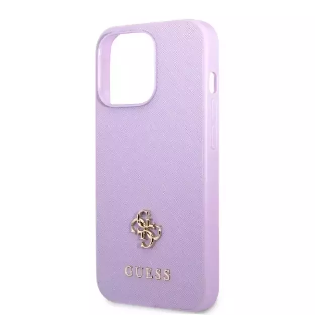 Guess GUHCP13LPS4MU iPhone 13 Pro / 13 6.1&quot  purple/purple hardcase Saffiano 4G Small Metal Logo 12