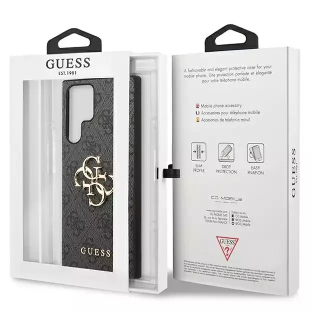 Guess GUHCS23L4GMGGR S23 Ultra S918 grey/grey hardcase 4G Big Metal Logo 7