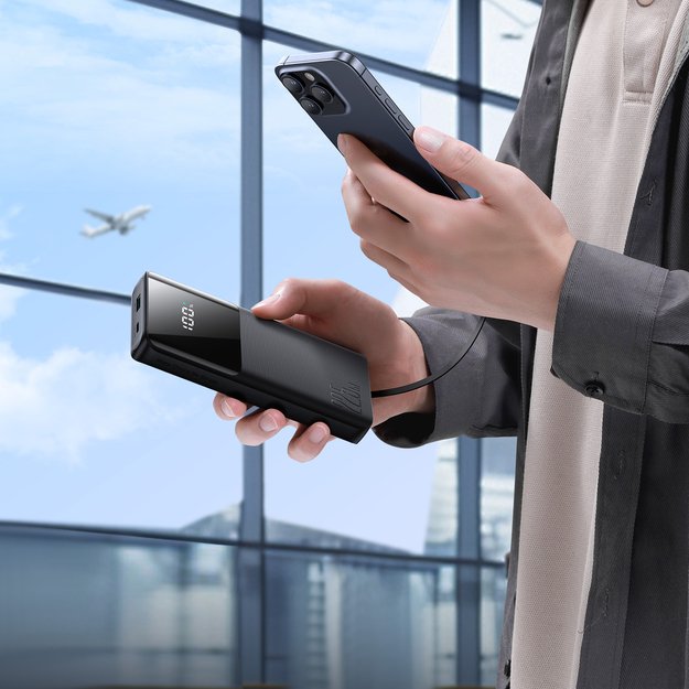 Joyroom JR-PBF19 22.5W 10000mAh Powerbank with Two Built-in Cables - Black 13